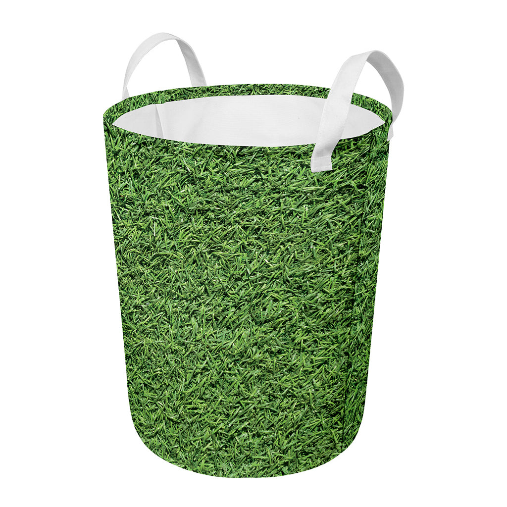 Golf Course Grass Print Round Laundry Basket