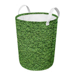 Golf Course Grass Print Round Laundry Basket
