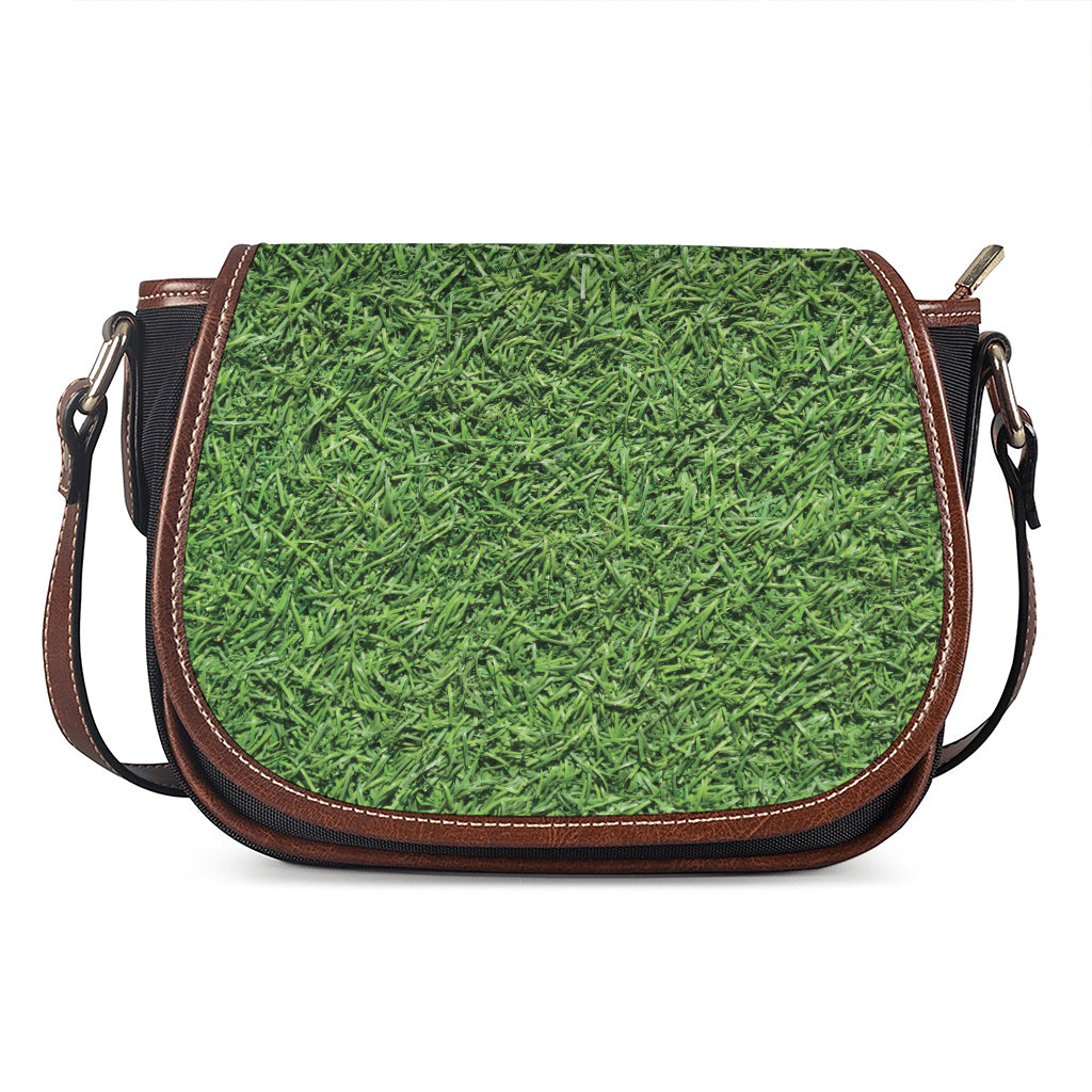 Golf Course Grass Print Saddle Bag