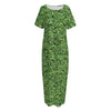 Golf Course Grass Print Short Sleeve Long Nightdress