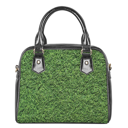 Golf Course Grass Print Shoulder Handbag