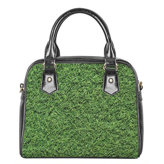 Golf Course Grass Print Shoulder Handbag