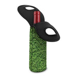 Golf Course Grass Print Single Neoprene Wine Tote
