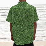 Golf Course Grass Print Textured Short Sleeve Shirt