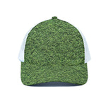 Golf Course Grass Print White Mesh Trucker Cap