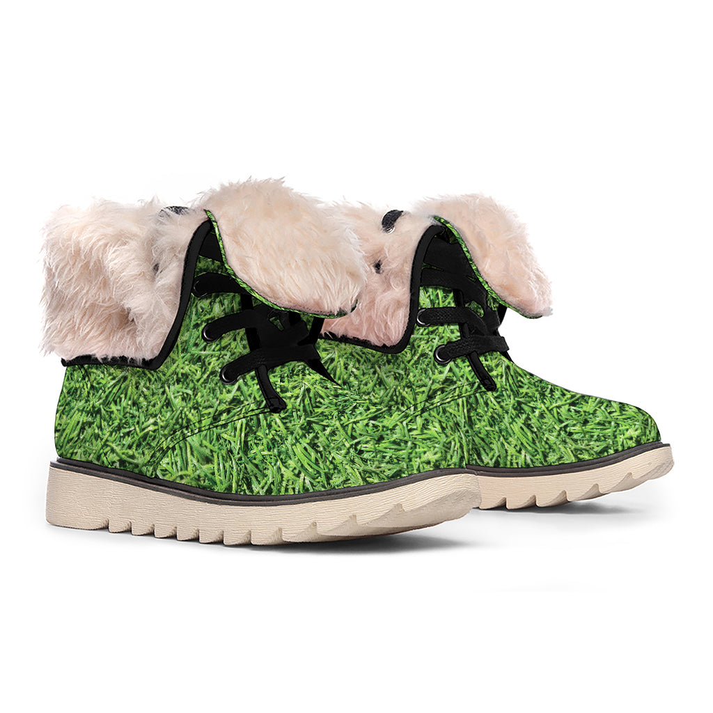 Golf Course Grass Print Winter Boots