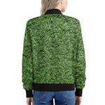 Golf Course Grass Print Women's Bomber Jacket