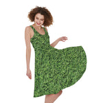 Golf Course Grass Print Women's Sleeveless Dress