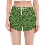 Golf Course Grass Print Women's Split Running Shorts