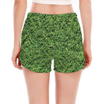 Golf Course Grass Print Women's Split Running Shorts