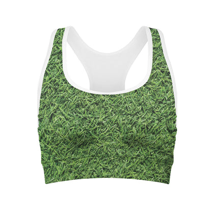 Golf Course Grass Print Women's Sports Bra