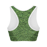 Golf Course Grass Print Women's Sports Bra