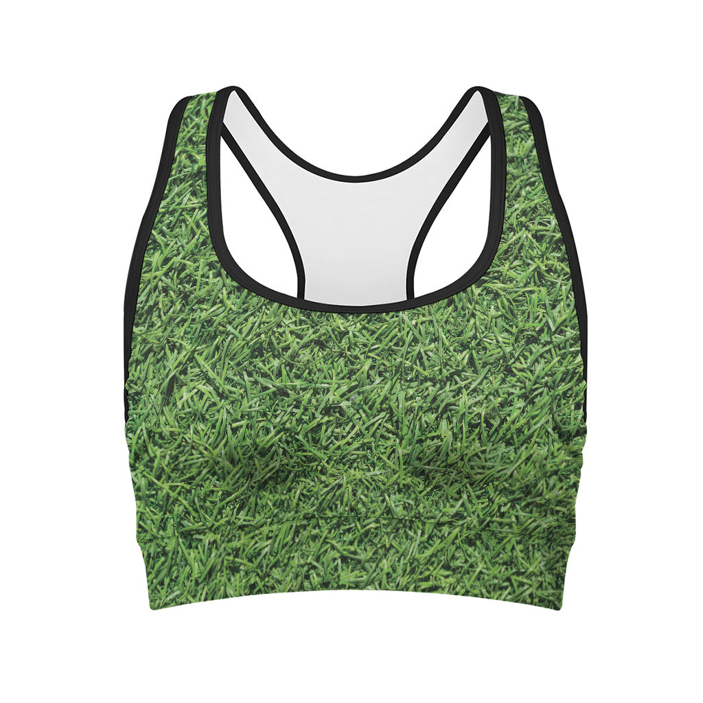 Golf Course Grass Print Women's Sports Bra