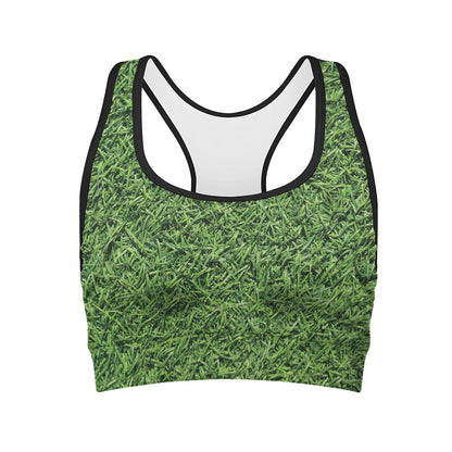 Golf Course Grass Print Women's Sports Bra