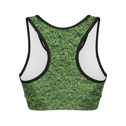 Golf Course Grass Print Women's Sports Bra