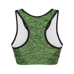 Golf Course Grass Print Women's Sports Bra