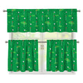 Golf Course Pattern Print 3 Piece Kitchen Curtains