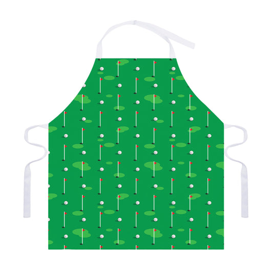 Golf Course Pattern Print Adjustable Apron
