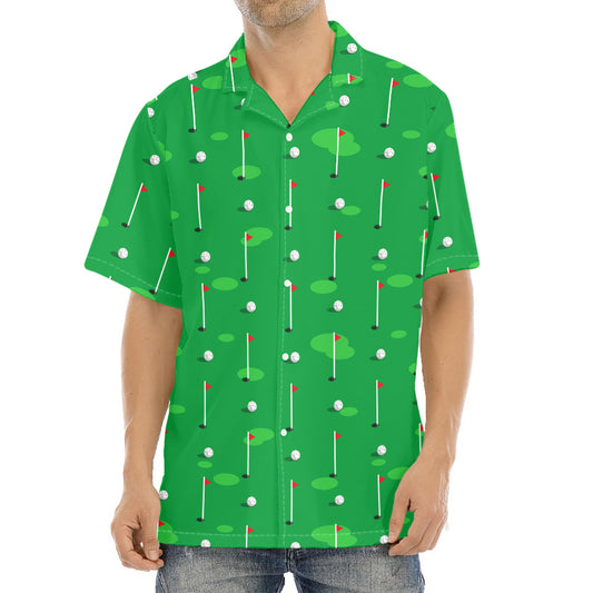 Golf Course Pattern Print Aloha Shirt