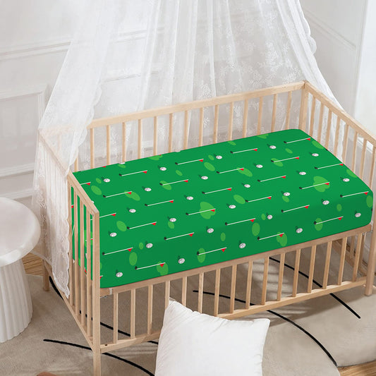 Golf Course Pattern Print Baby Crib Sheet