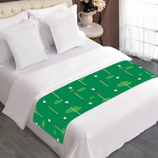 Golf Course Pattern Print Bed Runner