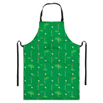 Golf Course Pattern Print Bib Apron With Pocket