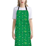 Golf Course Pattern Print Bib Apron With Pocket