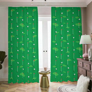 Golf Course Pattern Print Blackout Pencil Pleat Curtains