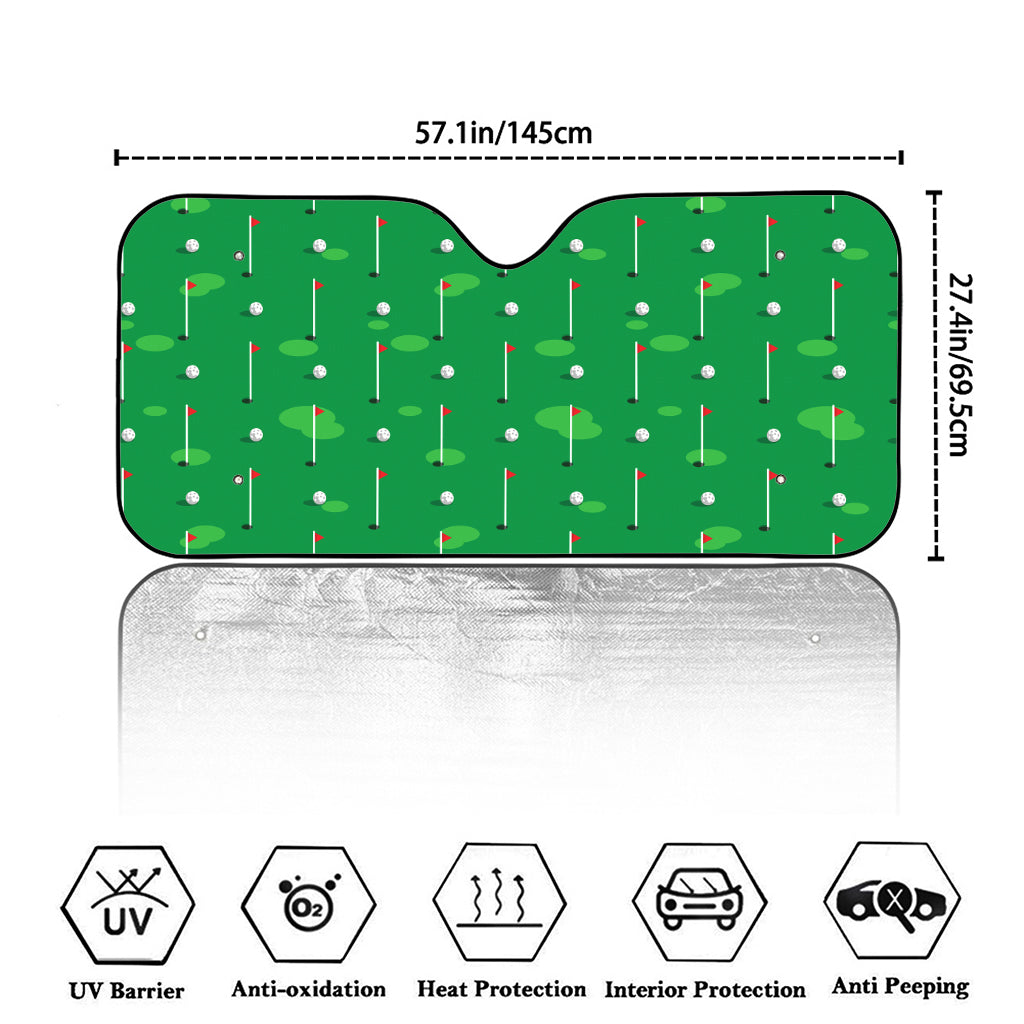 Golf Course Pattern Print Car Windshield Sun Shade