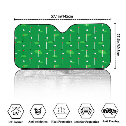 Golf Course Pattern Print Car Windshield Sun Shade