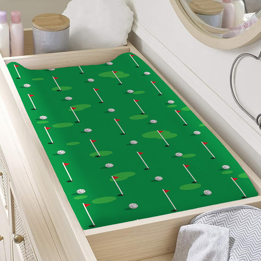 Golf Course Pattern Print Changing Pad Cover