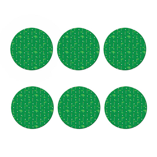 Golf Course Pattern Print Coaster Set