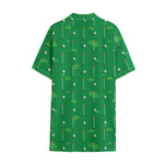 Golf Course Pattern Print Cotton Hawaiian Shirt