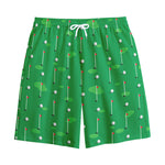 Golf Course Pattern Print Cotton Shorts
