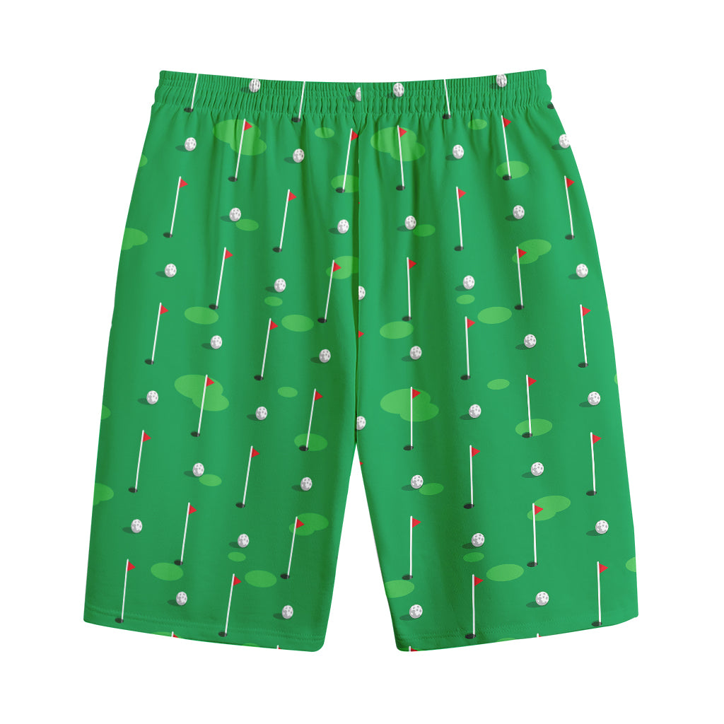 Golf Course Pattern Print Cotton Shorts
