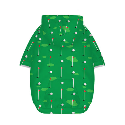 Golf Course Pattern Print Dog Zip Up Hoodie