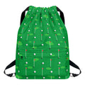 Golf Course Pattern Print Drawstring Backpack