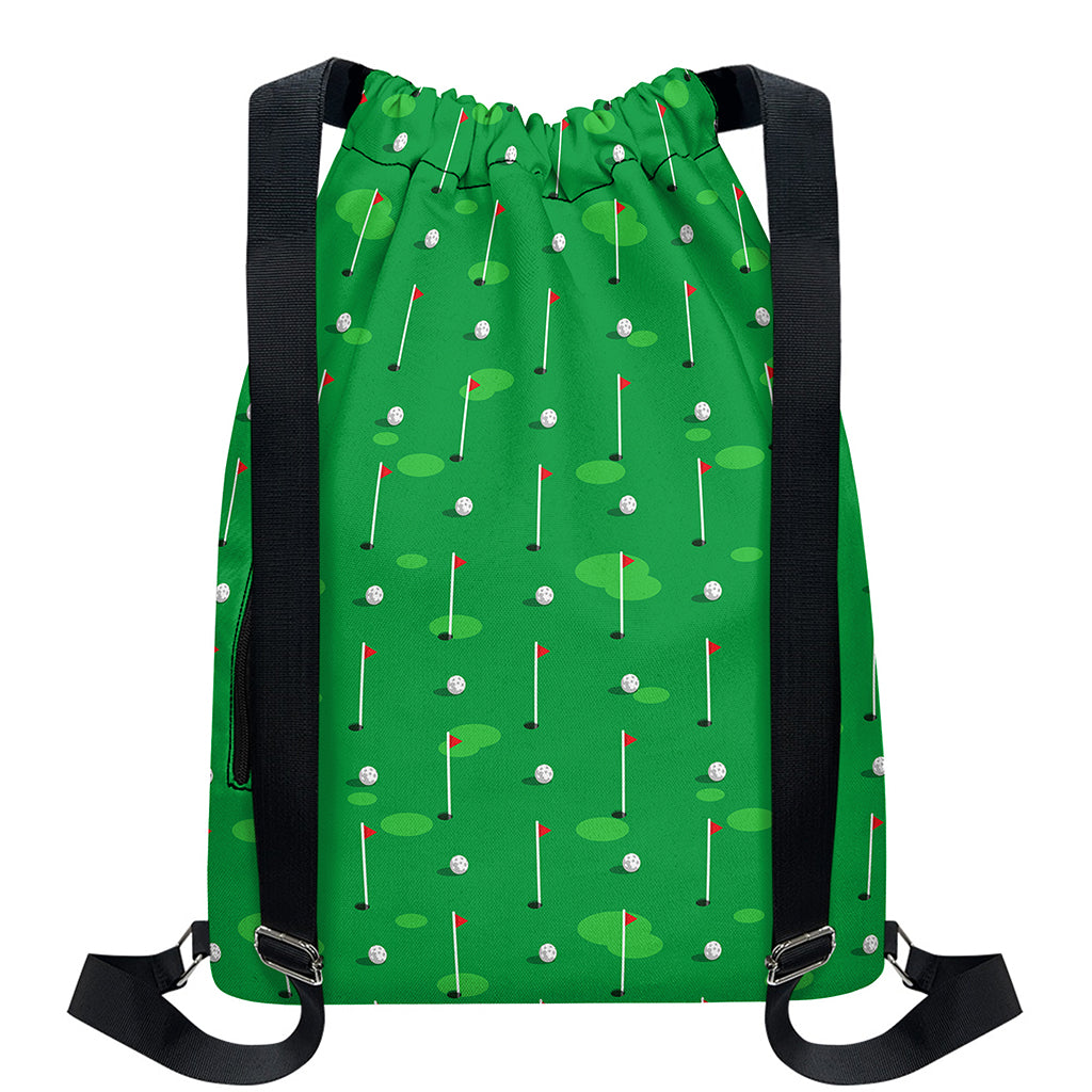 Golf Course Pattern Print Drawstring Backpack