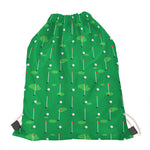 Golf Course Pattern Print Drawstring Bag