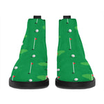 Golf Course Pattern Print Flat Ankle Boots