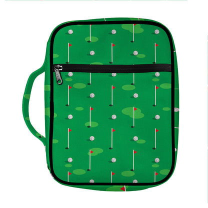 Golf Course Pattern Print Front Pocket Bible Bag