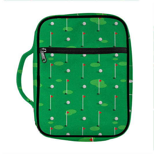 Golf Course Pattern Print Front Pocket Bible Bag