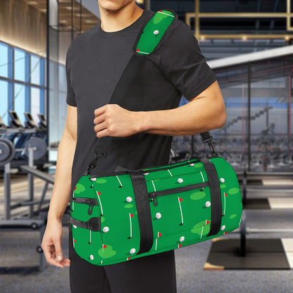 Golf Course Pattern Print Gym Bag