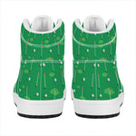 Golf Course Pattern Print High Top Leather Sneakers