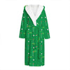 Golf Course Pattern Print Hooded Bathrobe