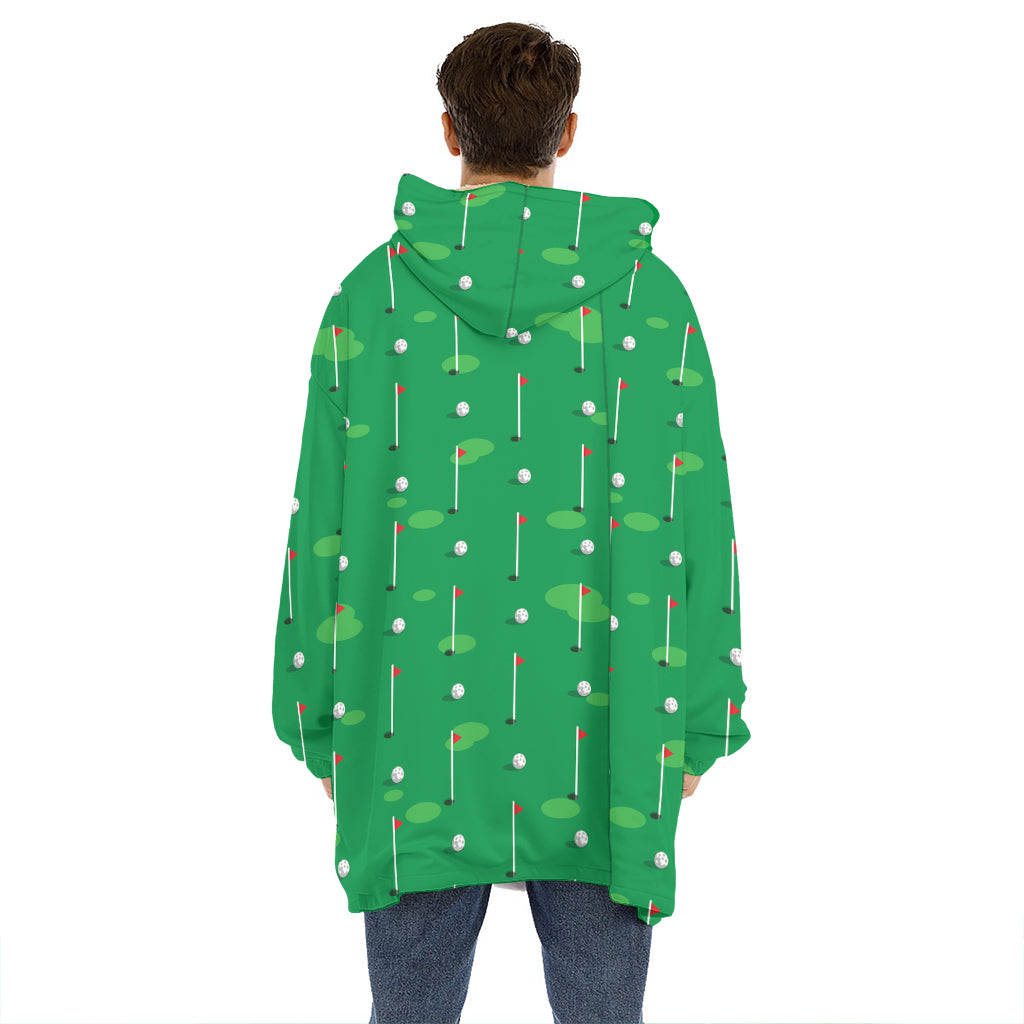 Golf Course Pattern Print Hoodie Blanket