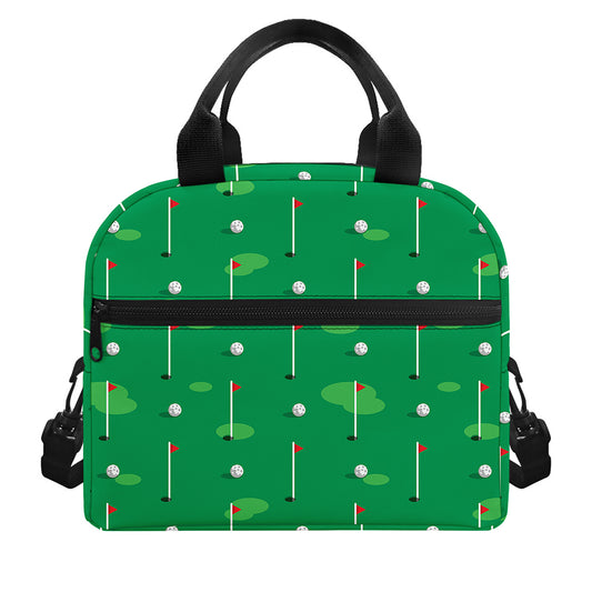 Golf Course Pattern Print Insulated Lunch Bag