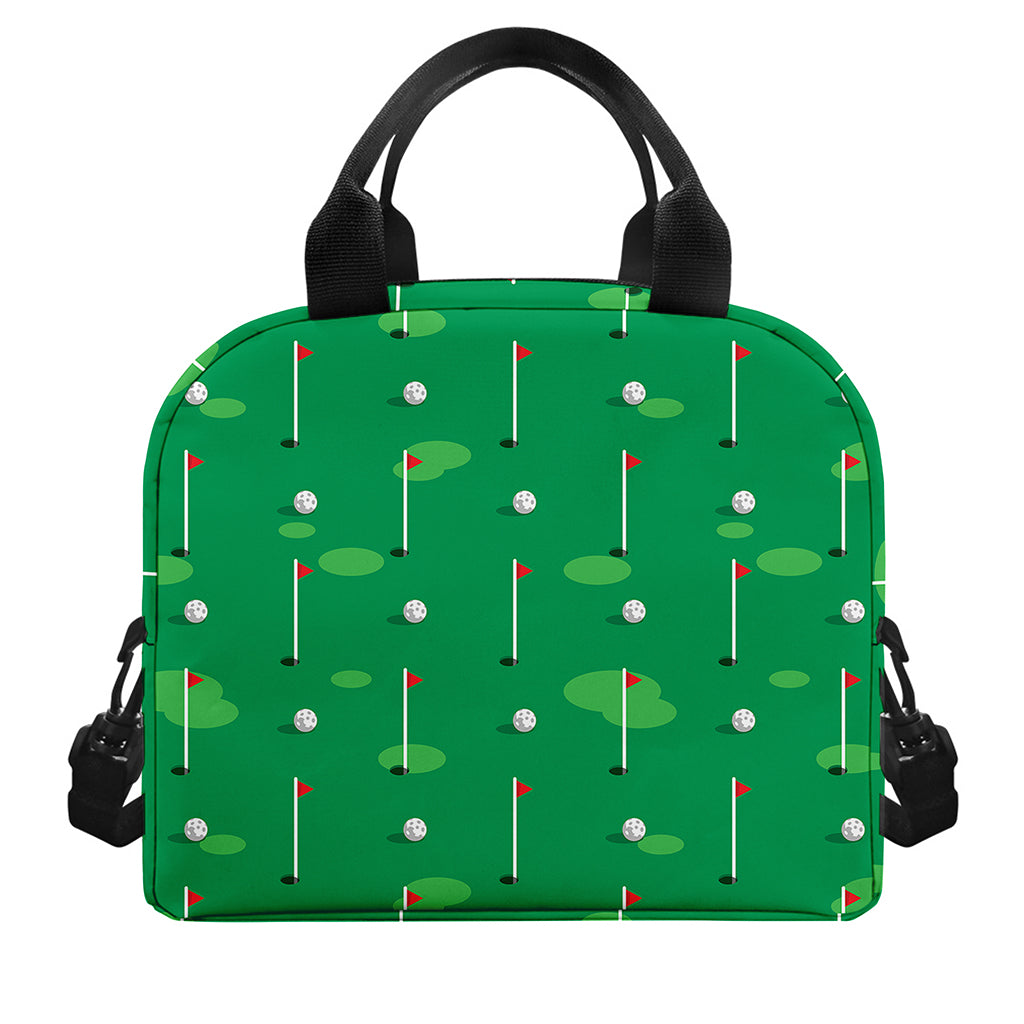 Golf Course Pattern Print Insulated Lunch Bag