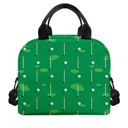 Golf Course Pattern Print Insulated Lunch Bag