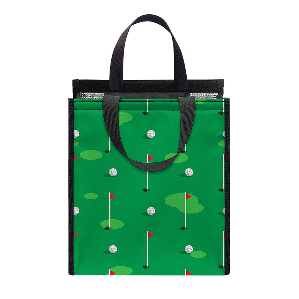 Golf Course Pattern Print Insulated Lunch Tote